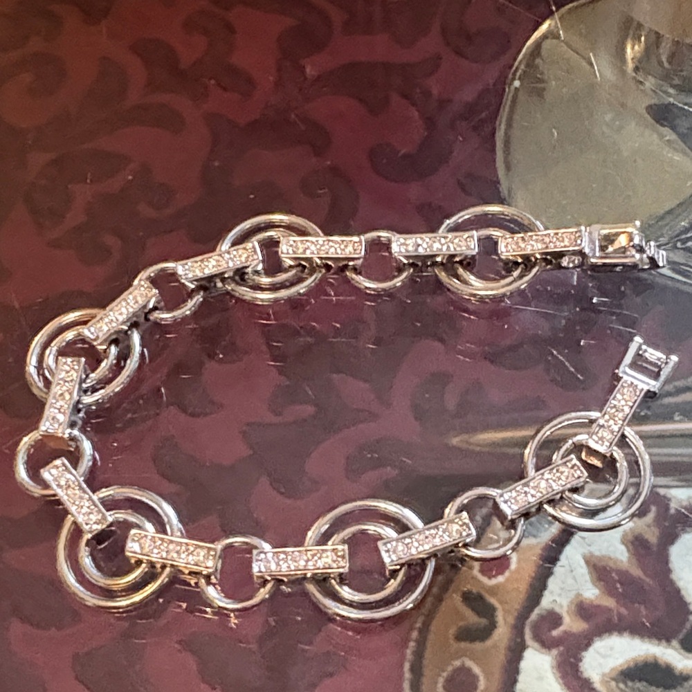 Elegant Silver Bracelet with Crystal Accents Hallmark S1